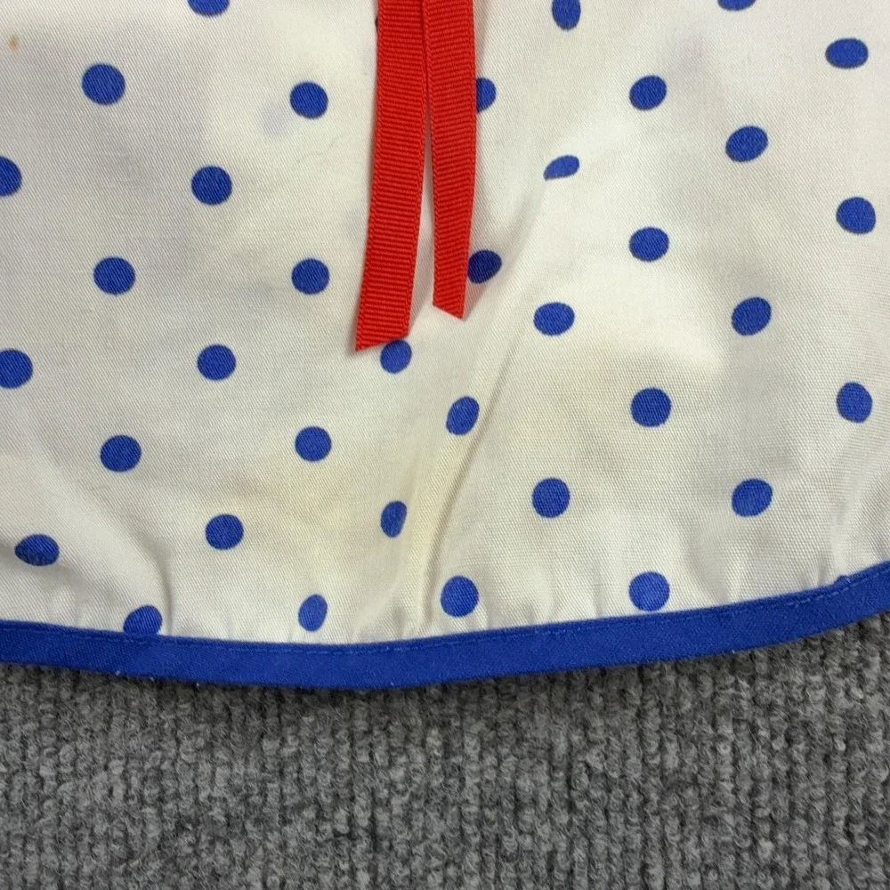 VTG Polka Dot Outfit Set Girls 18-24M White Blue Top Shorts 2 Piece Bow Stripe